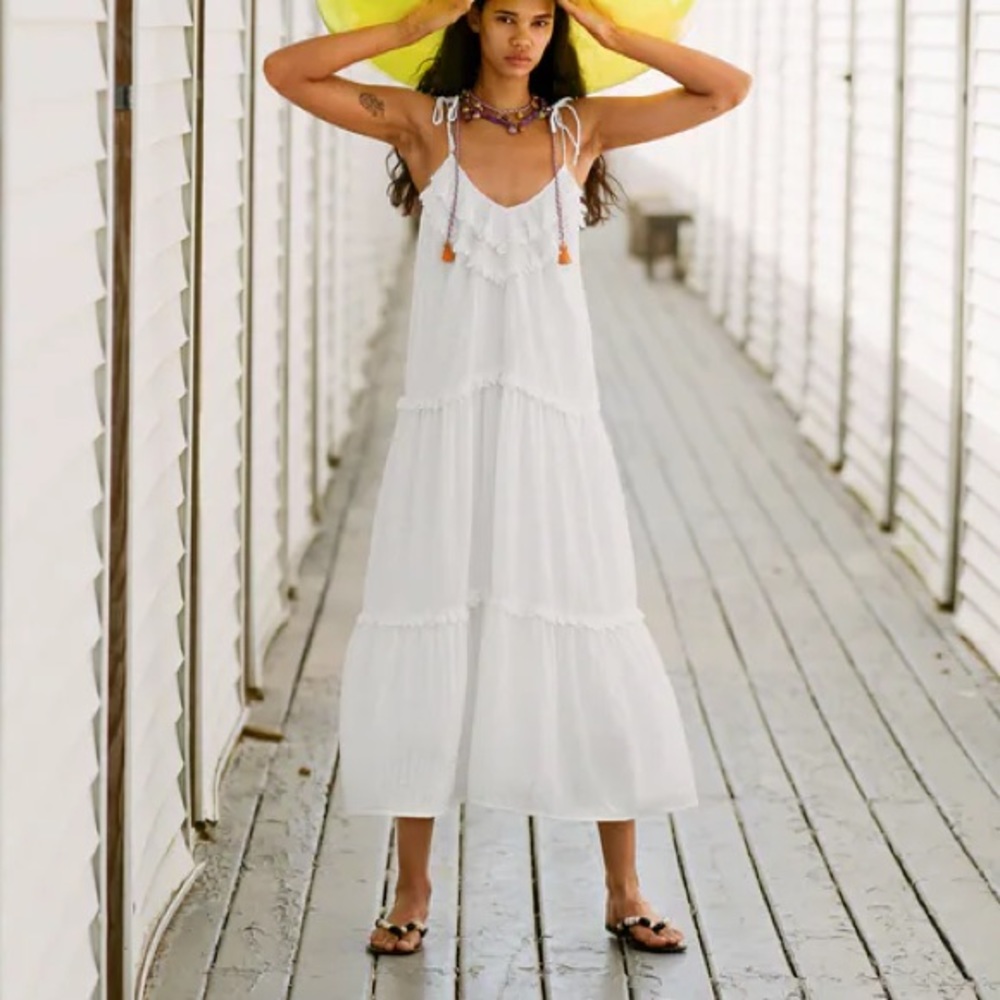 ZARA MIDI DRESS WITH RUFFLES